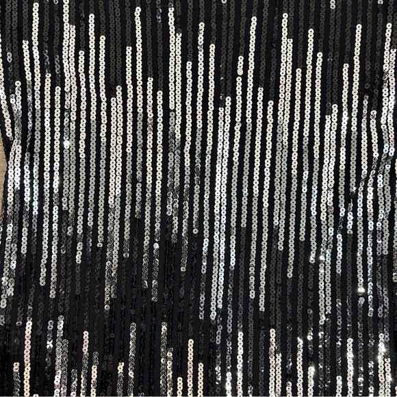 Elegantissimo Firenze Woman’s Blouse Large Black Sequined Sheer Long Sleeves - Picture 5 of 11